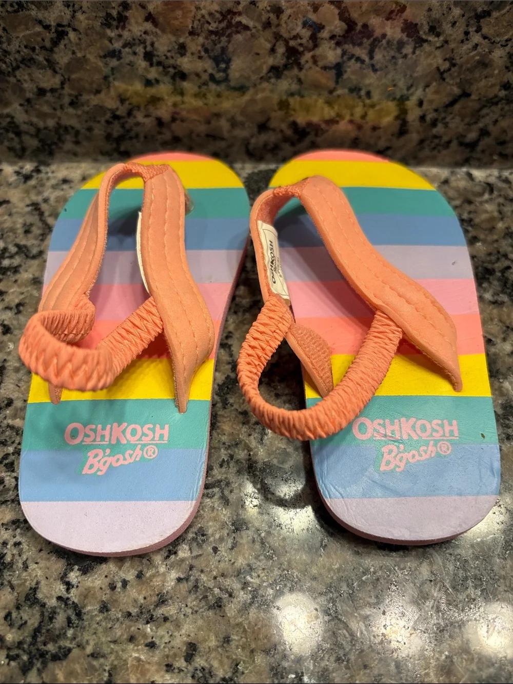 Osh Kosh Rainbow Flip Flop Sandals - Toddler size S (5-8)